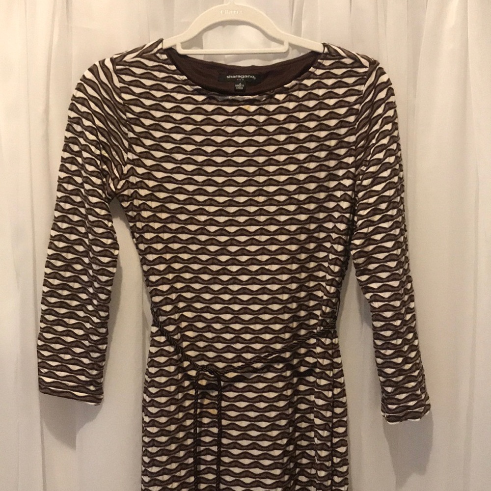 Sharagano Brown Abstract Dress – Size 4